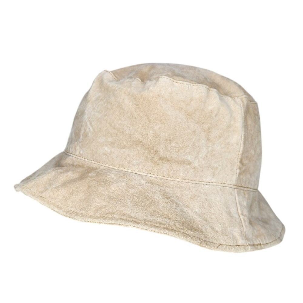 Berkshire Fashions Tan Suede Bucket Hat Leather Retro Y2K 2000s Medium